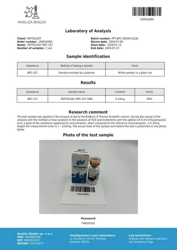 BPC-157 5 mg/10mg – pentadecapéptido sintético para investigación de laboratorio – imagen 2