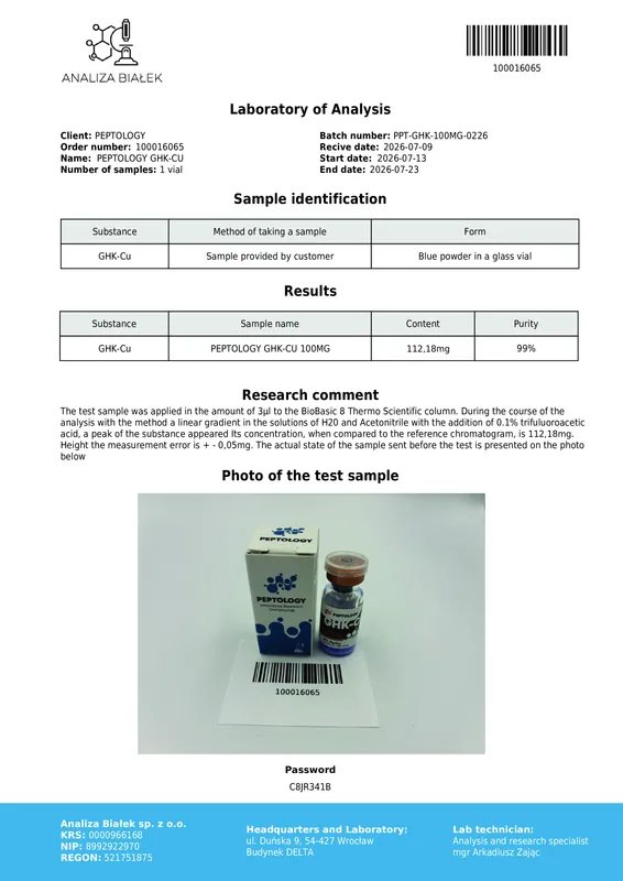 GHK-Cu 100 mg – tripéptido de cobre (Gly-His-Lys) para investigación – imagen 2