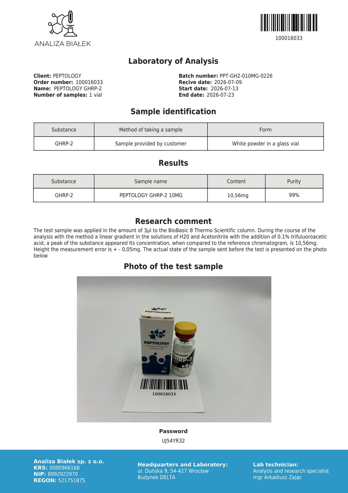 GHRP-2 10 mg – Mimético de la grelina (agonista de GHS-R1a) – imagen 2