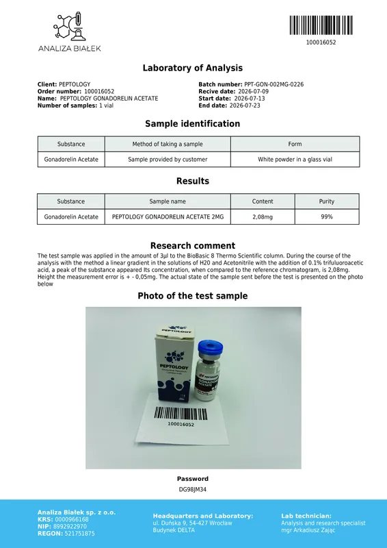 Gonadorelin Acetate 2 mg – Agonista de la GnRH para investigación de laboratorio – imagen 2