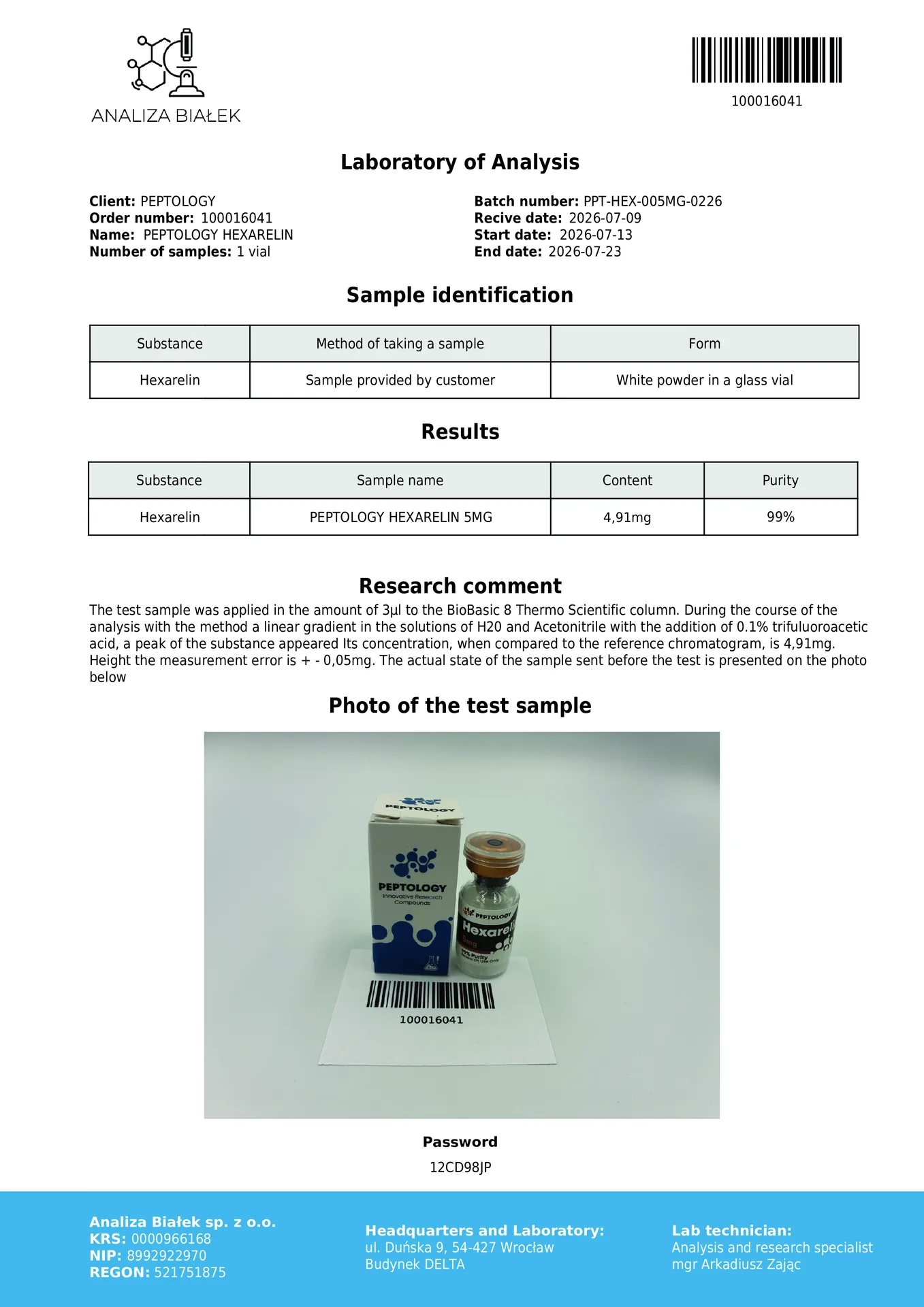 Hexarelin 5 mg – Secretagogo de GH (agonista de GHS-R1a) para investigación – imagen 2
