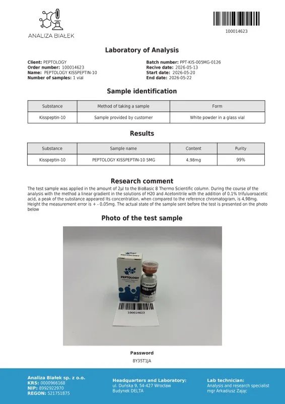 Kisspeptin-10 5 mg/10 mg – Regulador peptídico del eje hormonal (estimulador de la GnRH) – imagen 2